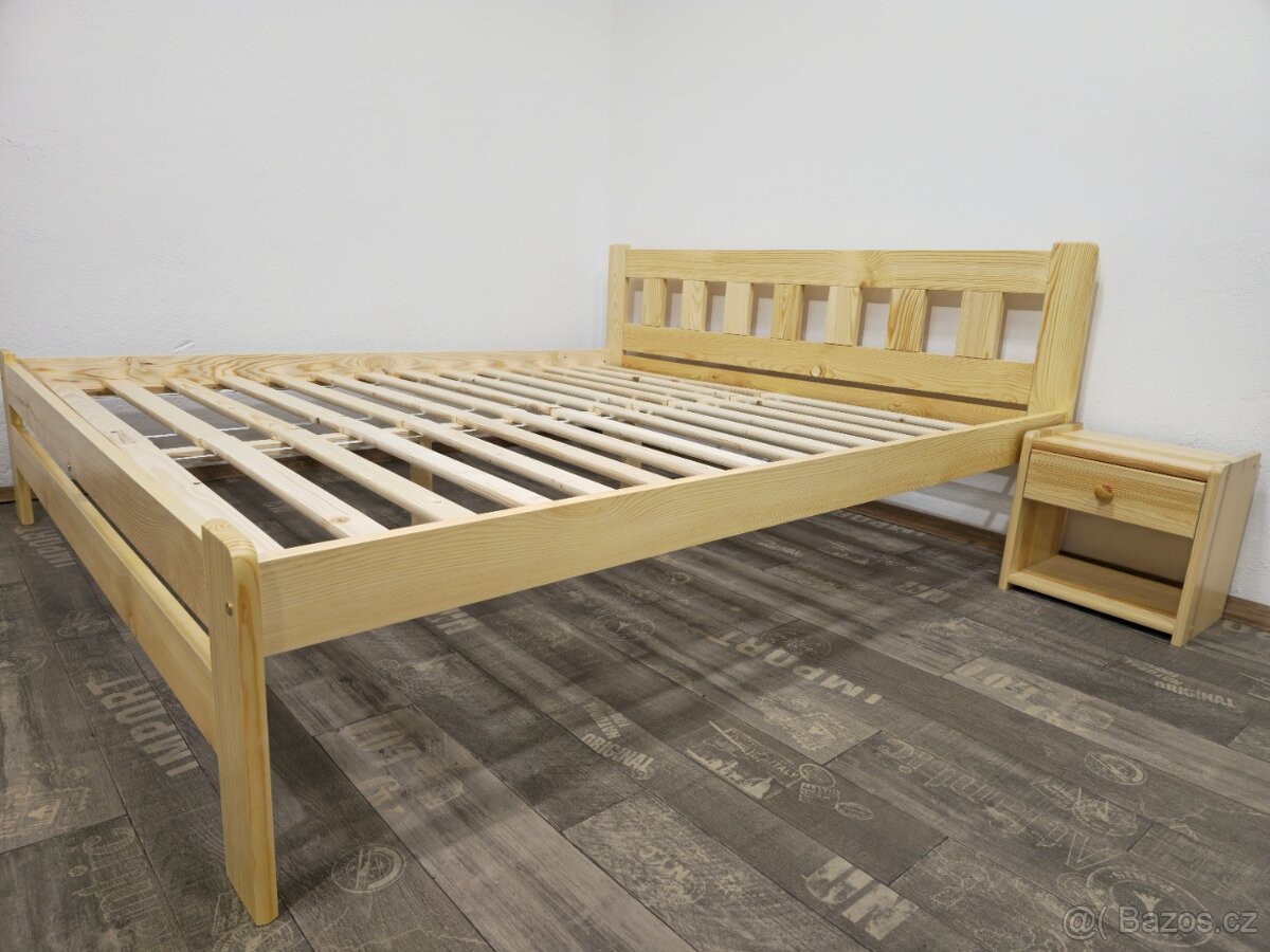 Prodám masivní nové postele Baron 180x200 zvýšená s roštem - 4