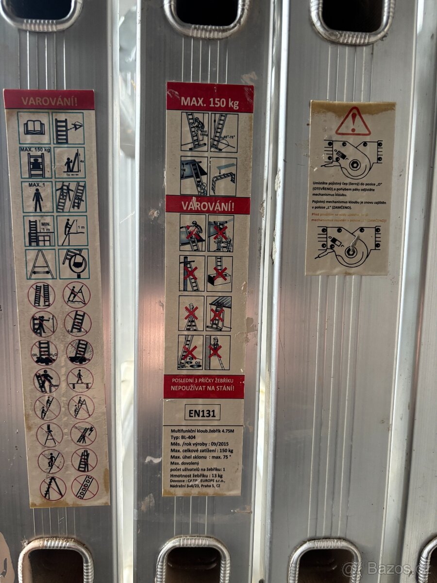 Multifunkční hliníkový kloubový žebřík BL-404 - 4