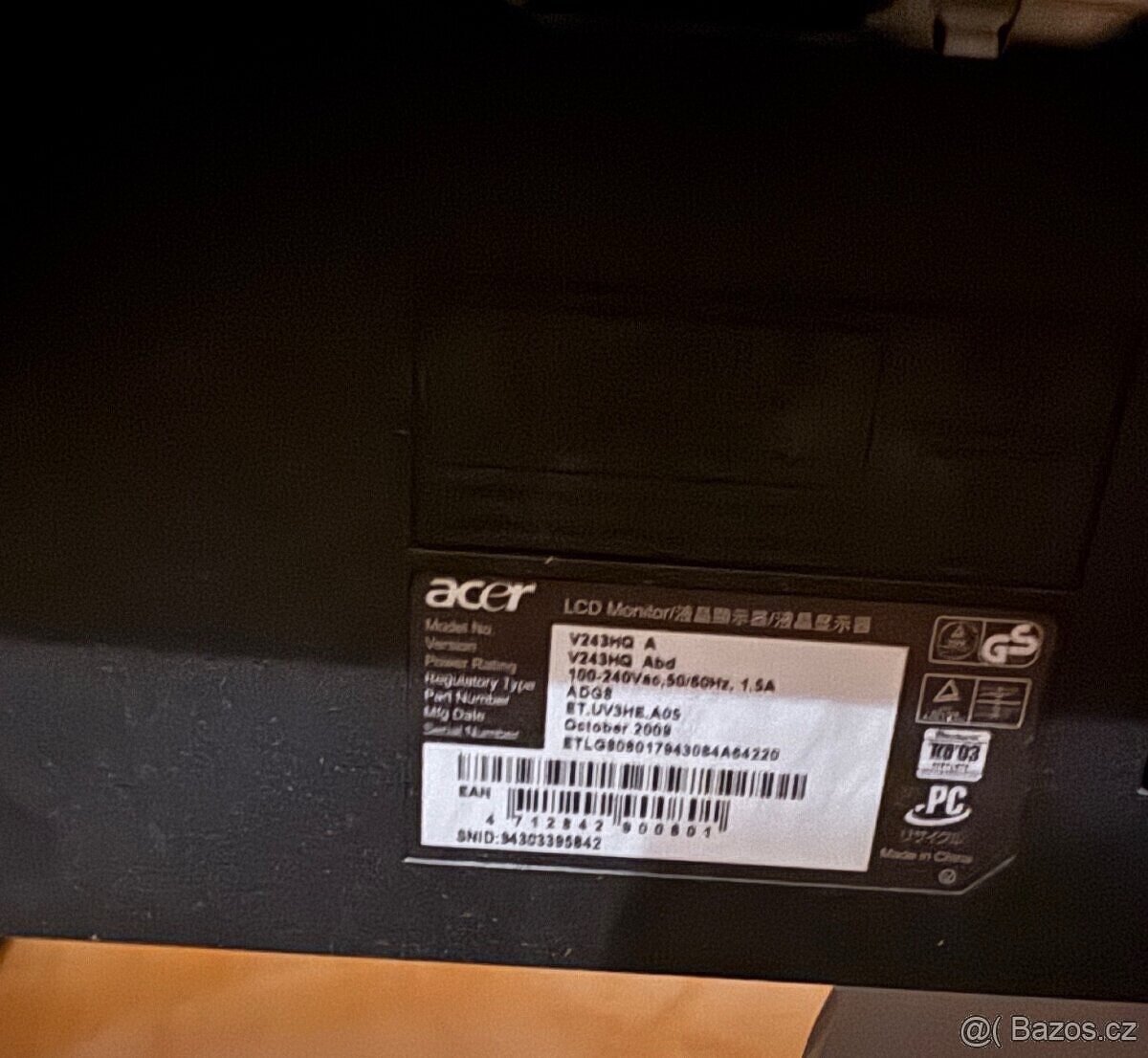 Monitor Acer V242HQ – 24" IPS Full HD - 4