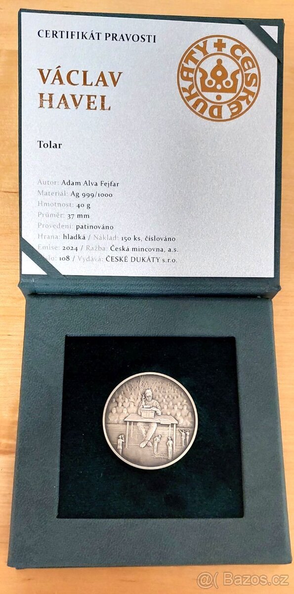Stříbrný tolar Václav Havel, 2024, emise pouze 150 kusů - 4