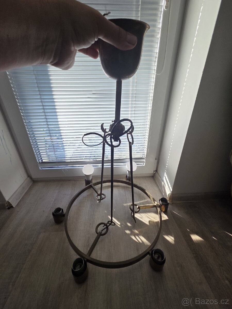 Starozitny mosazný lustr - 4