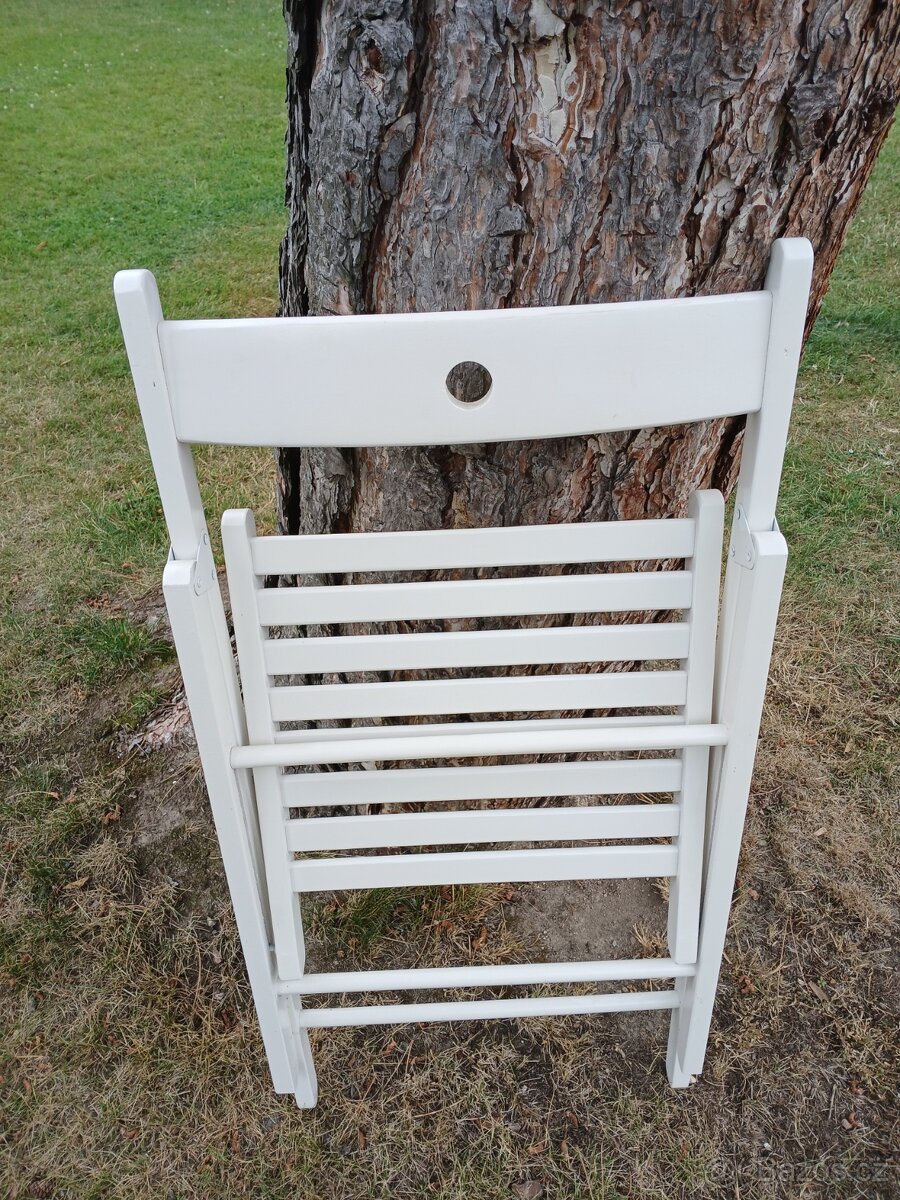 Skládací židle bílá - 4