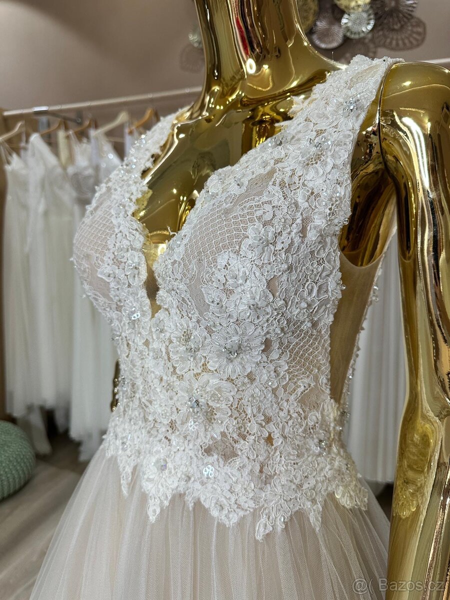 Svatební šaty Ivory/mocca - 4