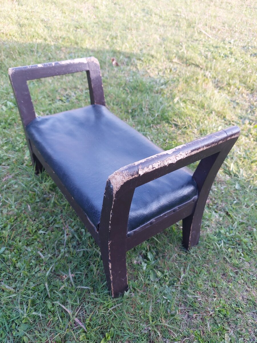 Starožitná retro dřevěná stolička - 4