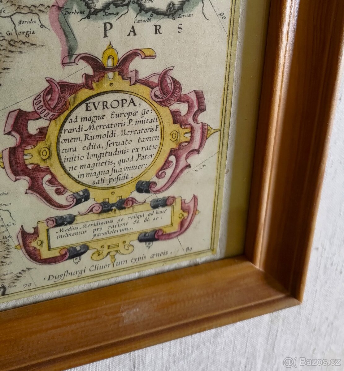 HISTORICKÁ MAPA EVROPY / obraz 56 x 46cm / - 4