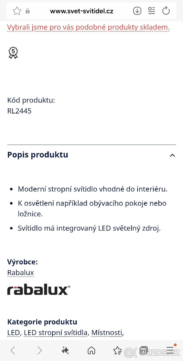 Stropní led světlo Rabalux Sharon - 4