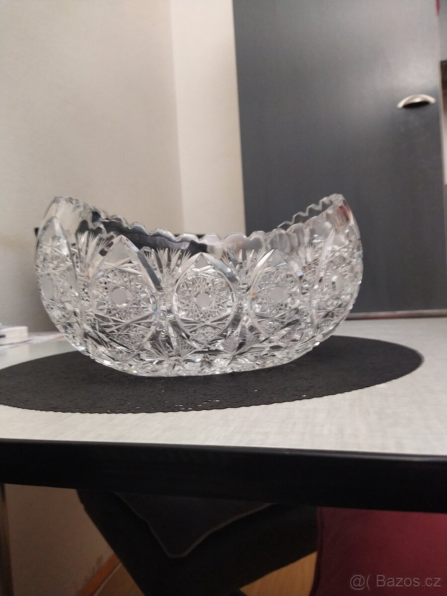 Křišťálová broušená mísa jardina - 4