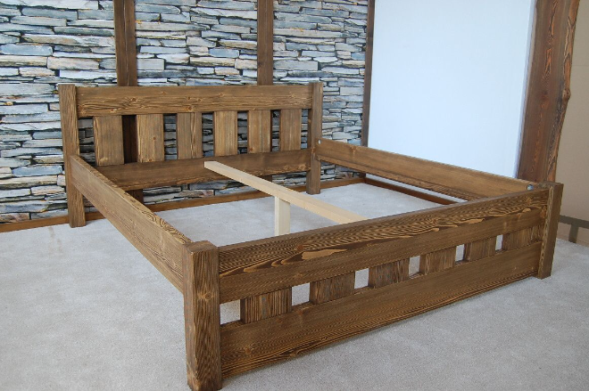 Drásaná postel Bruno 140x200 Antický dub - 4