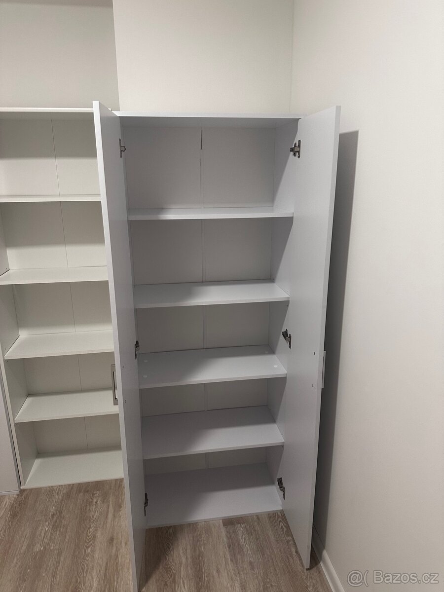 Víceúčelová policová skříň – bílá (2 ks) - 4