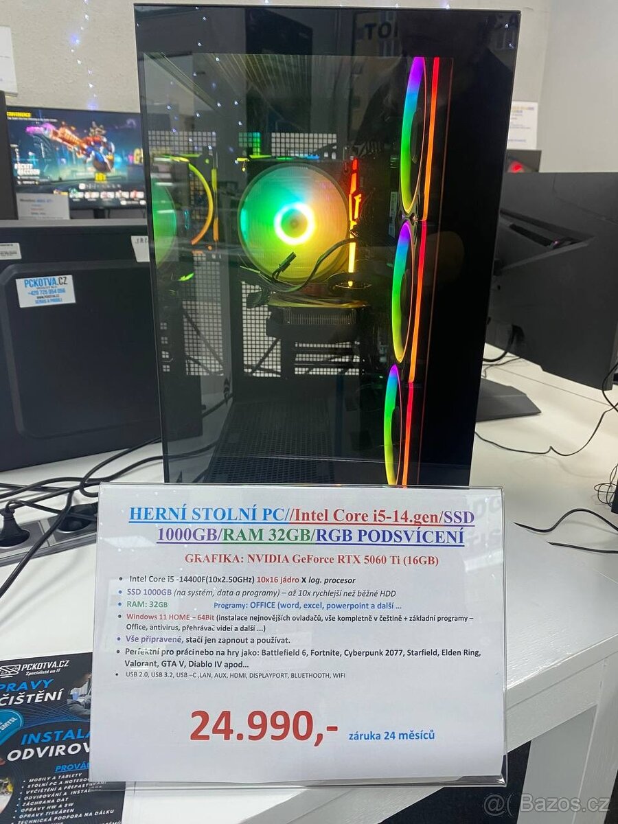 HERNÍ STOLNÍ PC//Intel Core i5-14.gen/SSD 1000GB/RAM 32GB/RG - 4