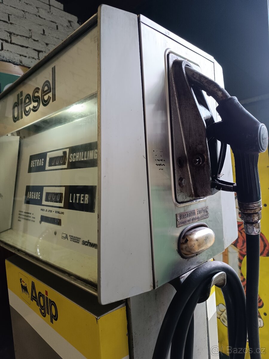 Čerpací stojan Agip 1971, kompletní asi funkční - 4