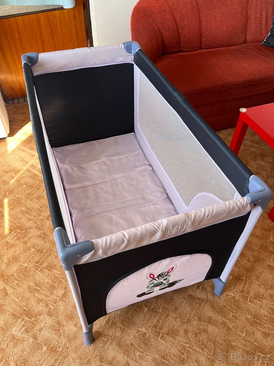 Cestovní postýlka Cosing Adam Zebra šedá - 4