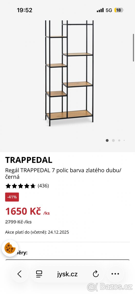 Regál policový kov dub TRAPPEDAL 7 polic - 4