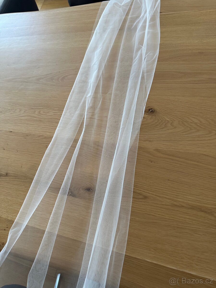 Svatební bílý šifon 8 metrů - 4