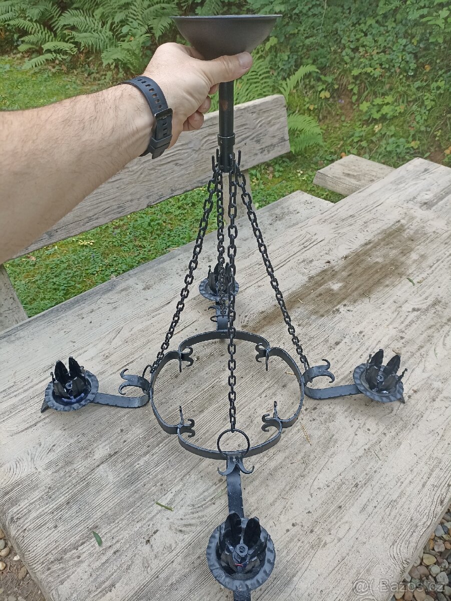 Kovaný lustr, svítidlo - 4