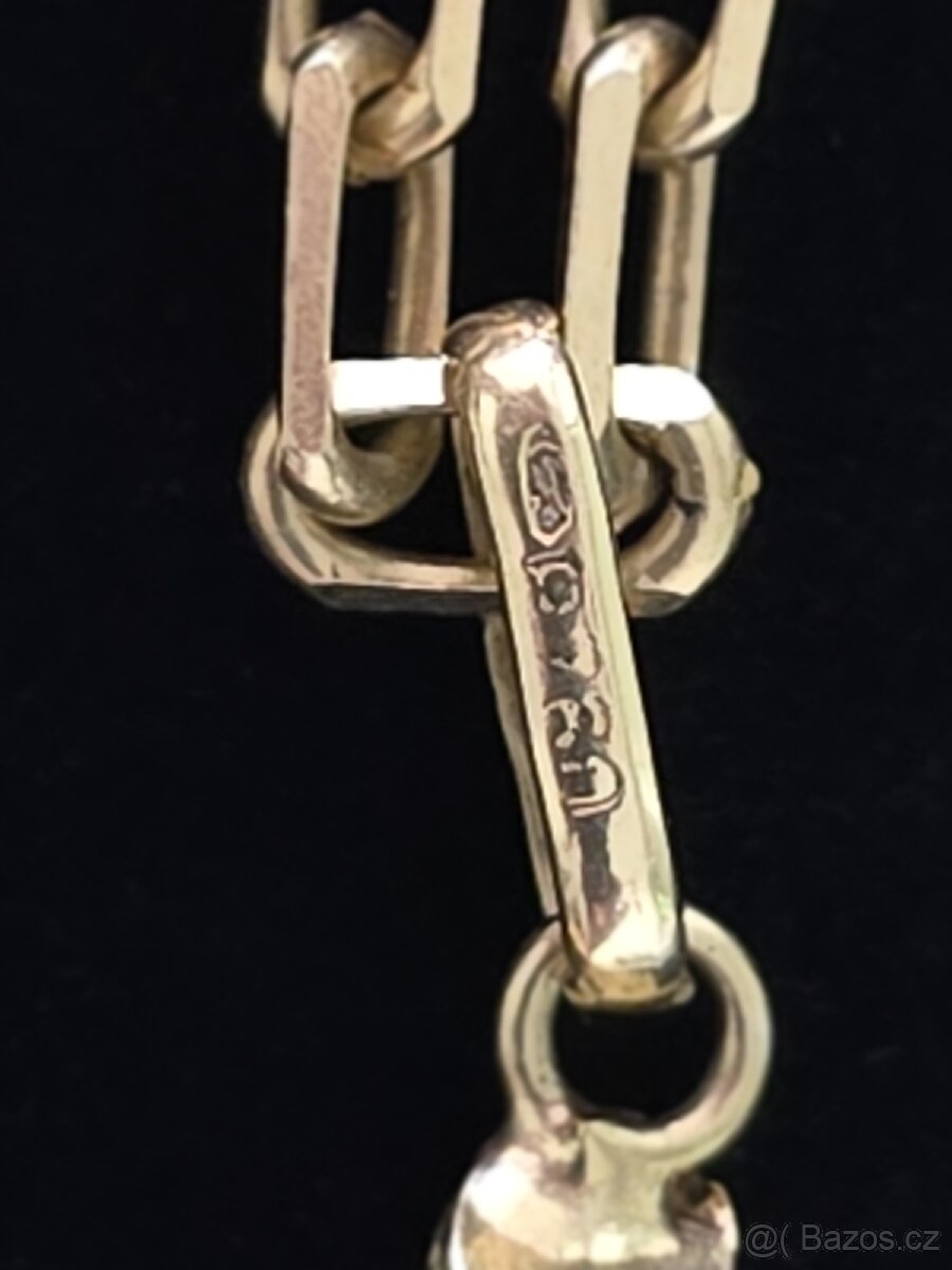 Zlatý řetízek anker pilka s křížkem14k 585/1000 - 4