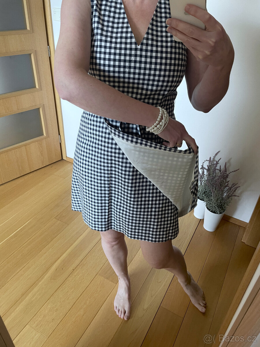 Kostkované tmavě modré bílé šaty Gant vel. 40 - 4
