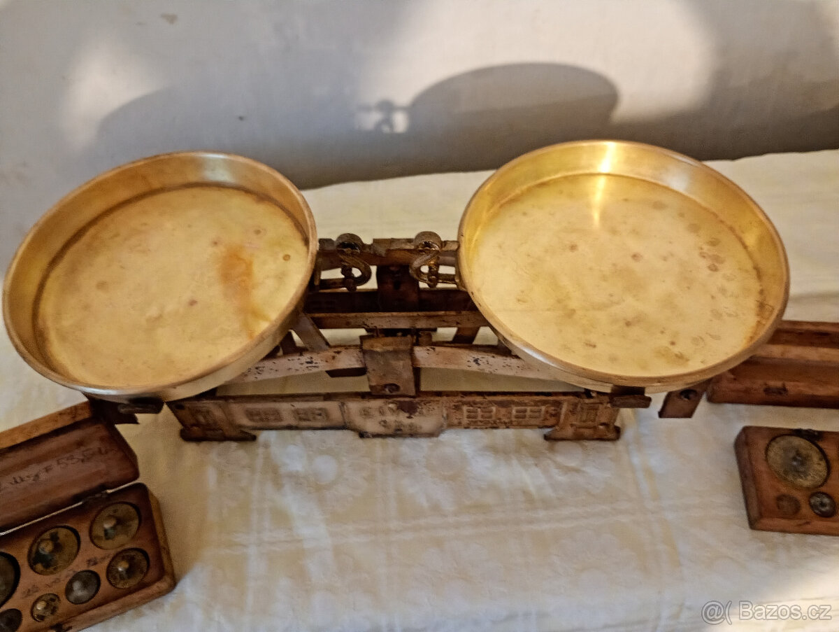 starožitná váha Eiwa + příslušenství - 4