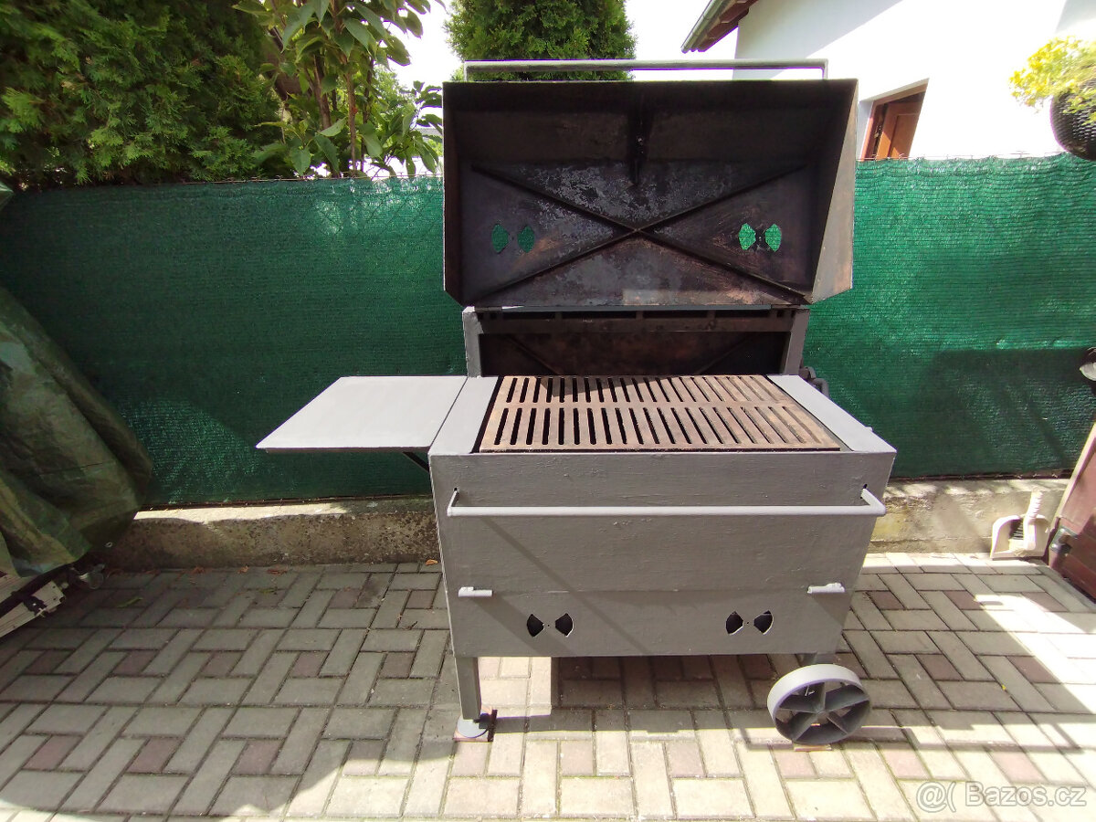 Multifunkční zahradní gril - litinový rošt/rožeň - 4