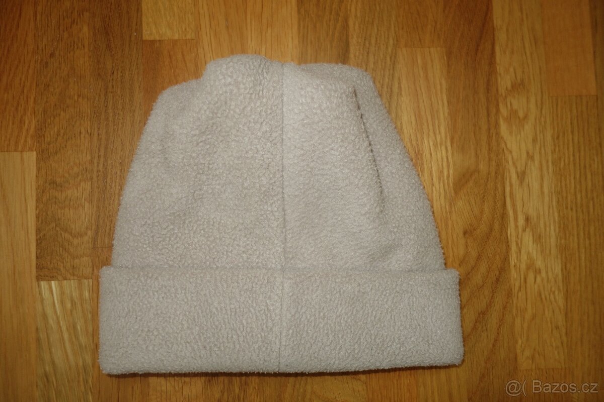 Béžová zimní dvojitá fleesová čepice vel.116/134 - 4