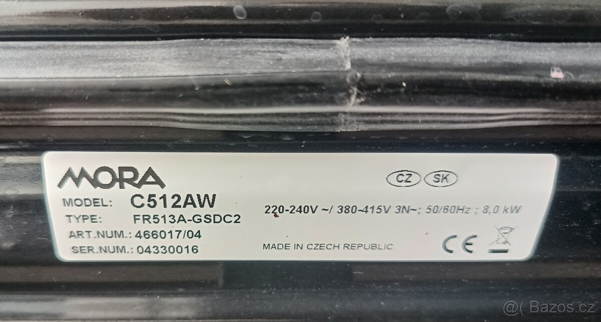 SKLOKERAMICKÝ SPORÁK MORA - 50cm - ZÁNOVNÍ - 4