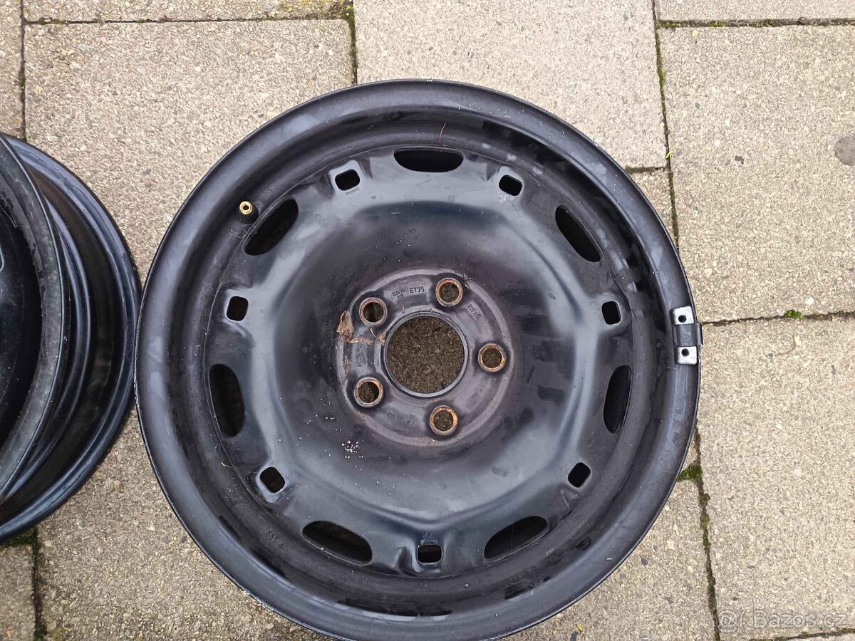 R14 disky plech 5x100, ET35, 5J....Nové - 4
