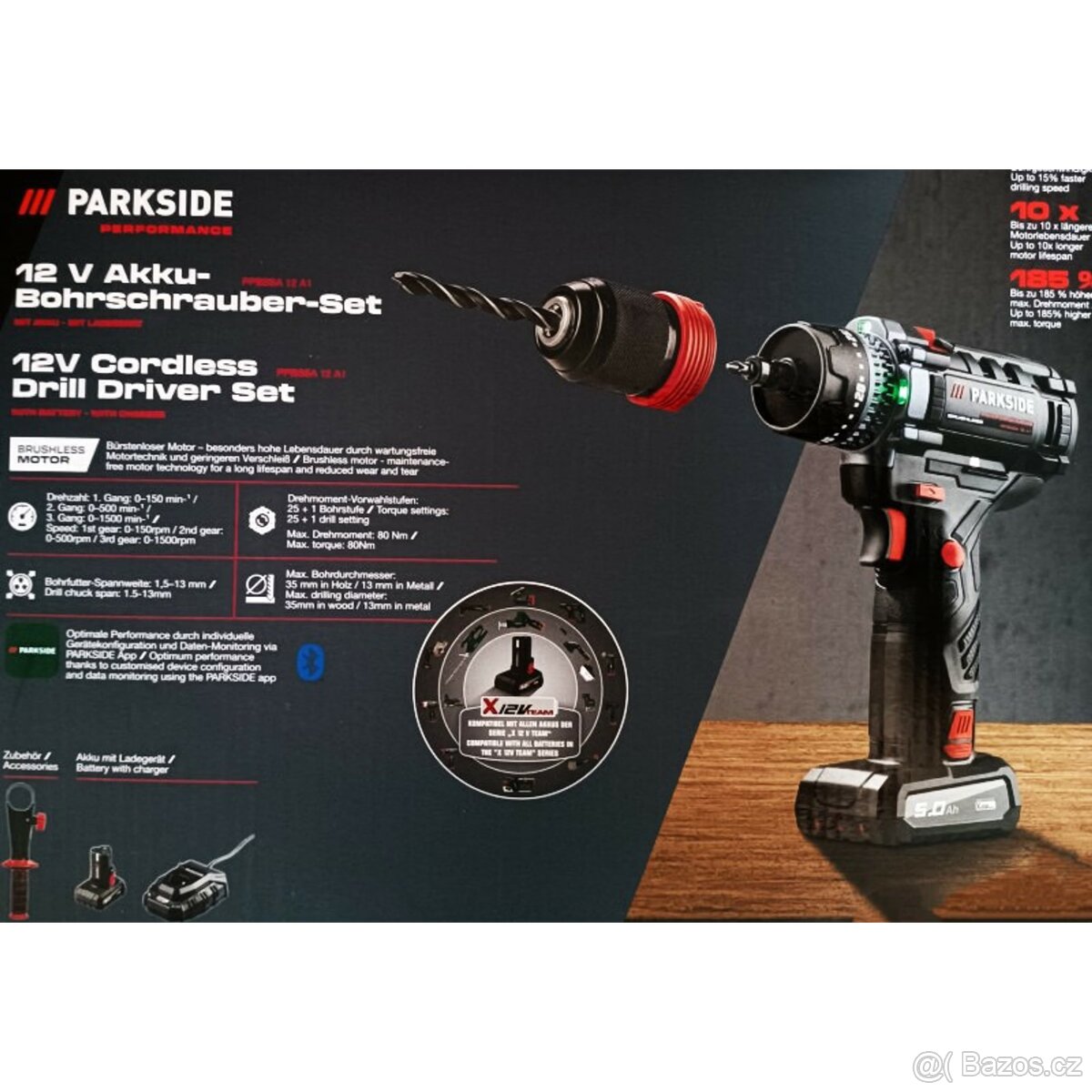 Nový aku šroubovák/vrtačka PARKSIDE PERFORMANCE PPBSSA 12 A1 - 4