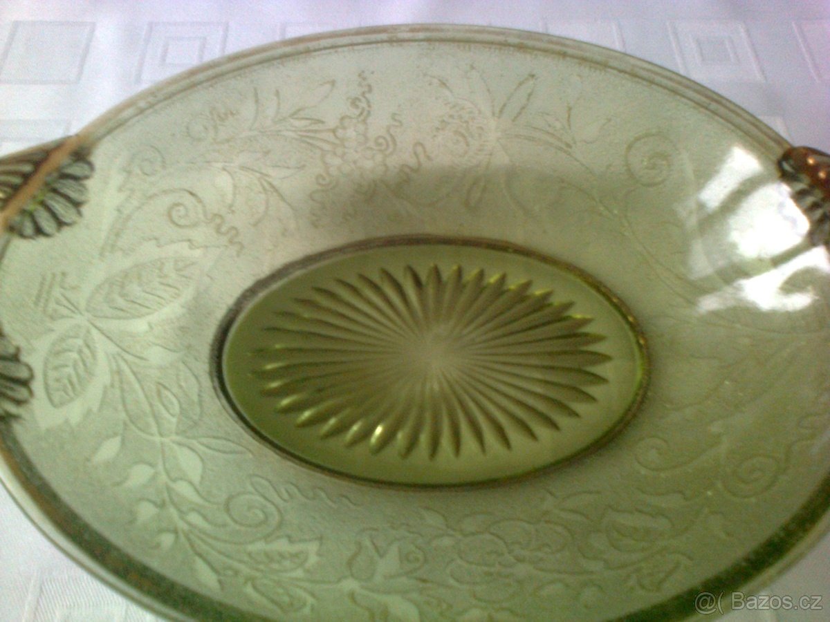 Secese skleněný podnos. - 4