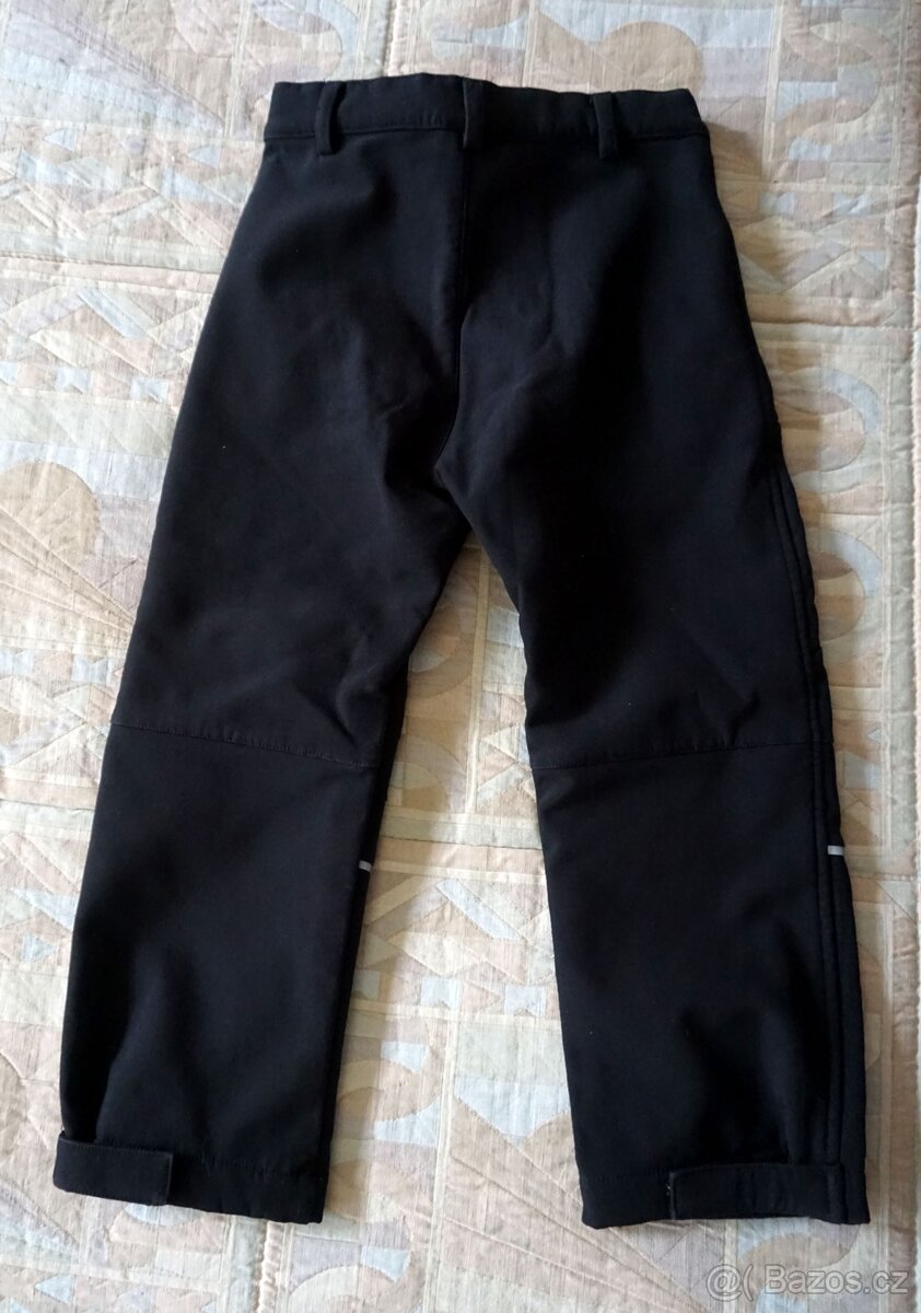 Dětské černé zateplené softshellové kalhoty v.110 - 4
