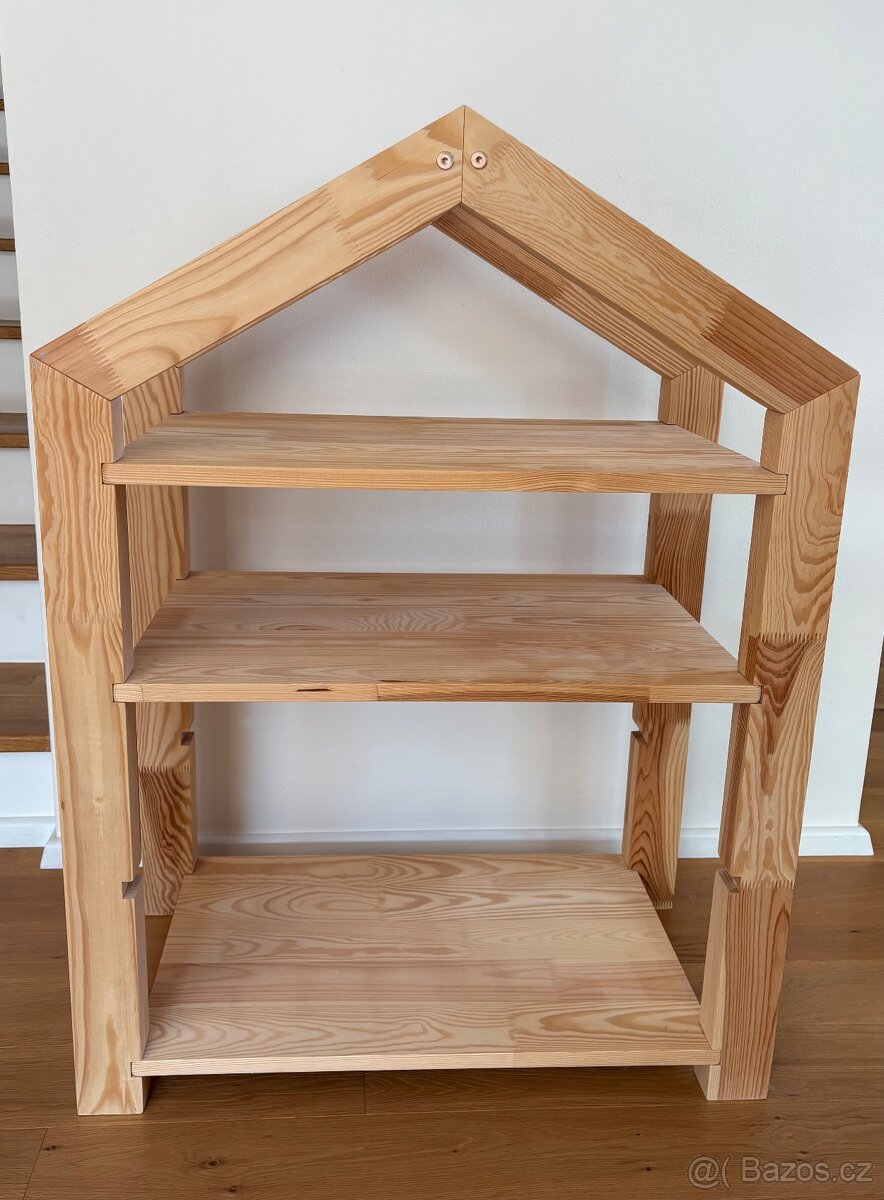 Regál velký dřevěný domeček - 4
