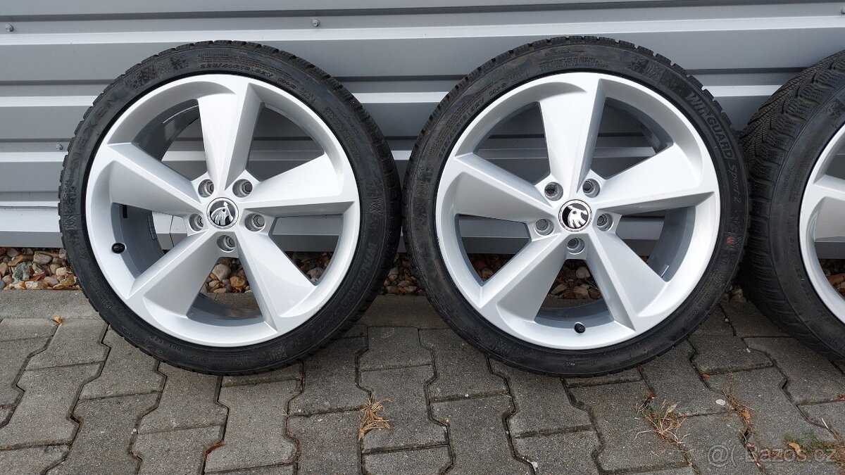 Alu kola 5x112 r18 škoda octavia lll zimní pneu - 4