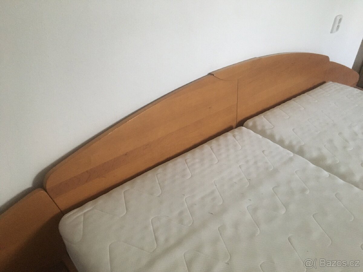 postel masiv buk pařený. včetně nočních stolku - 4