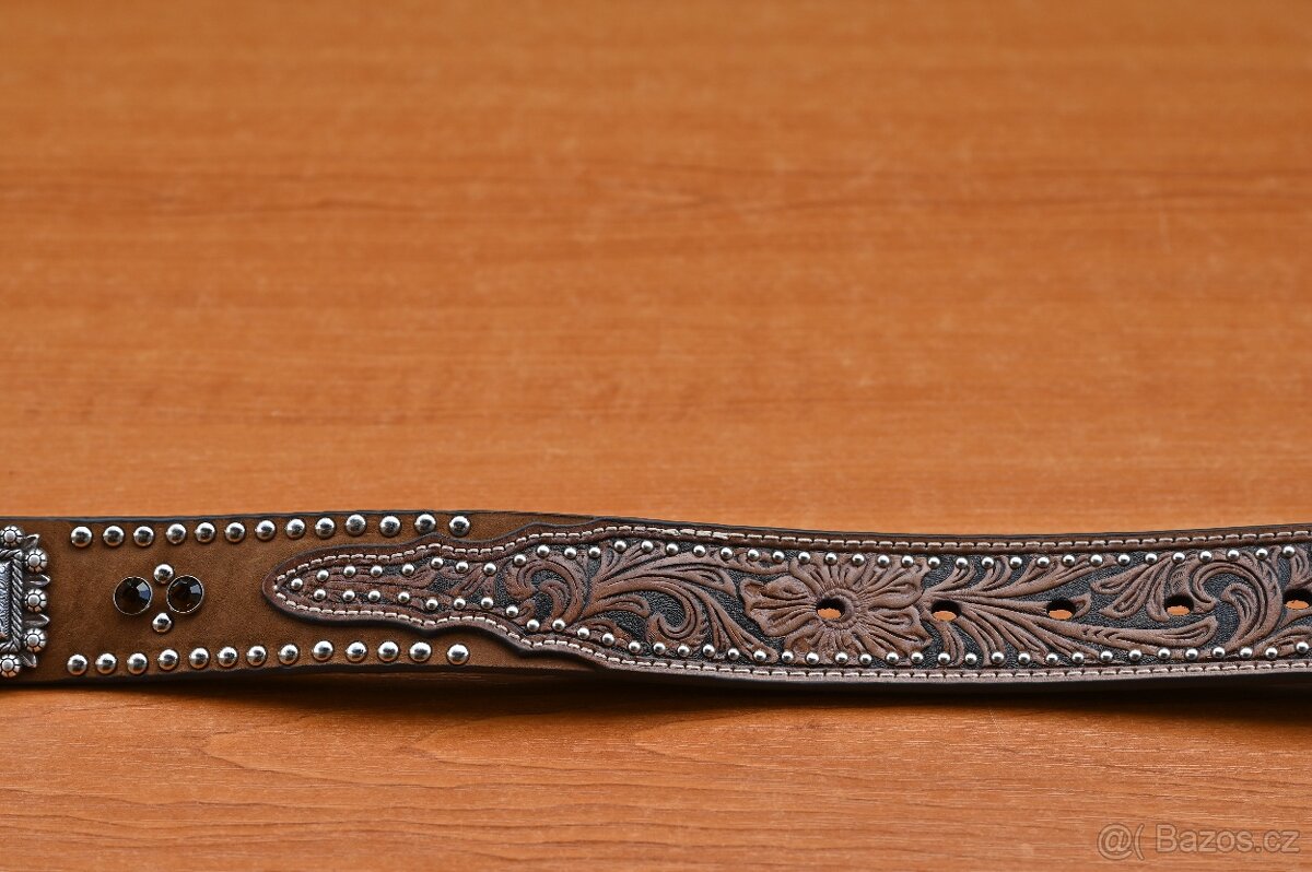 Prodám kožený pásek s kamínky - 4