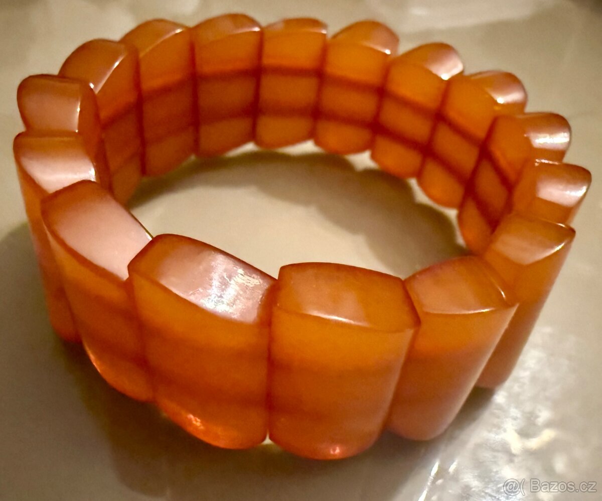 Starožitný náramek baltský jantar - 4