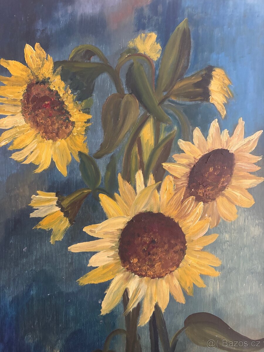 Obraz Ulvar, Slunečnice, olejomalba 76x58 - 4