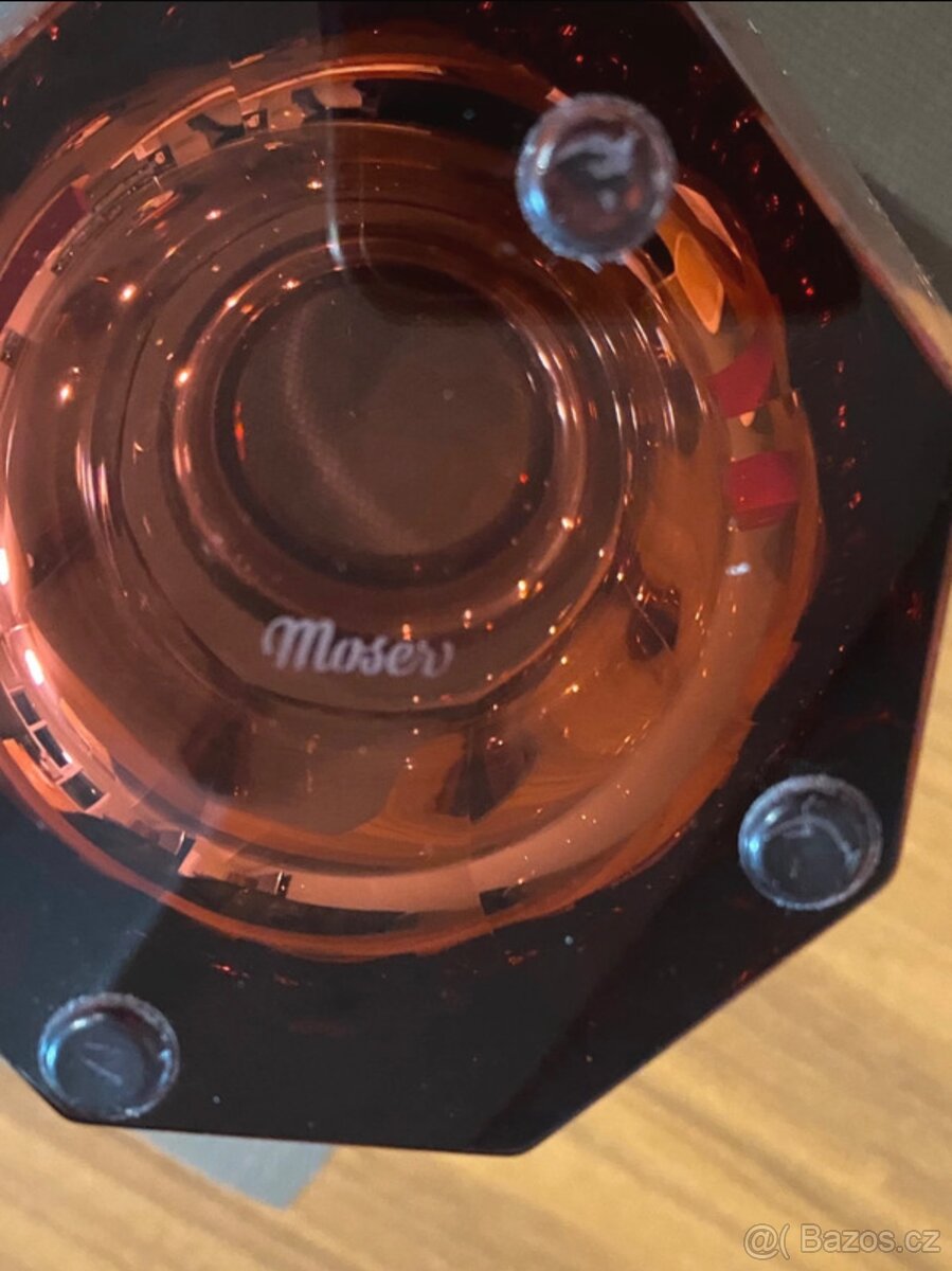 Vaza zn. Moser Eternity, rosalin, 27 Cm. - 4