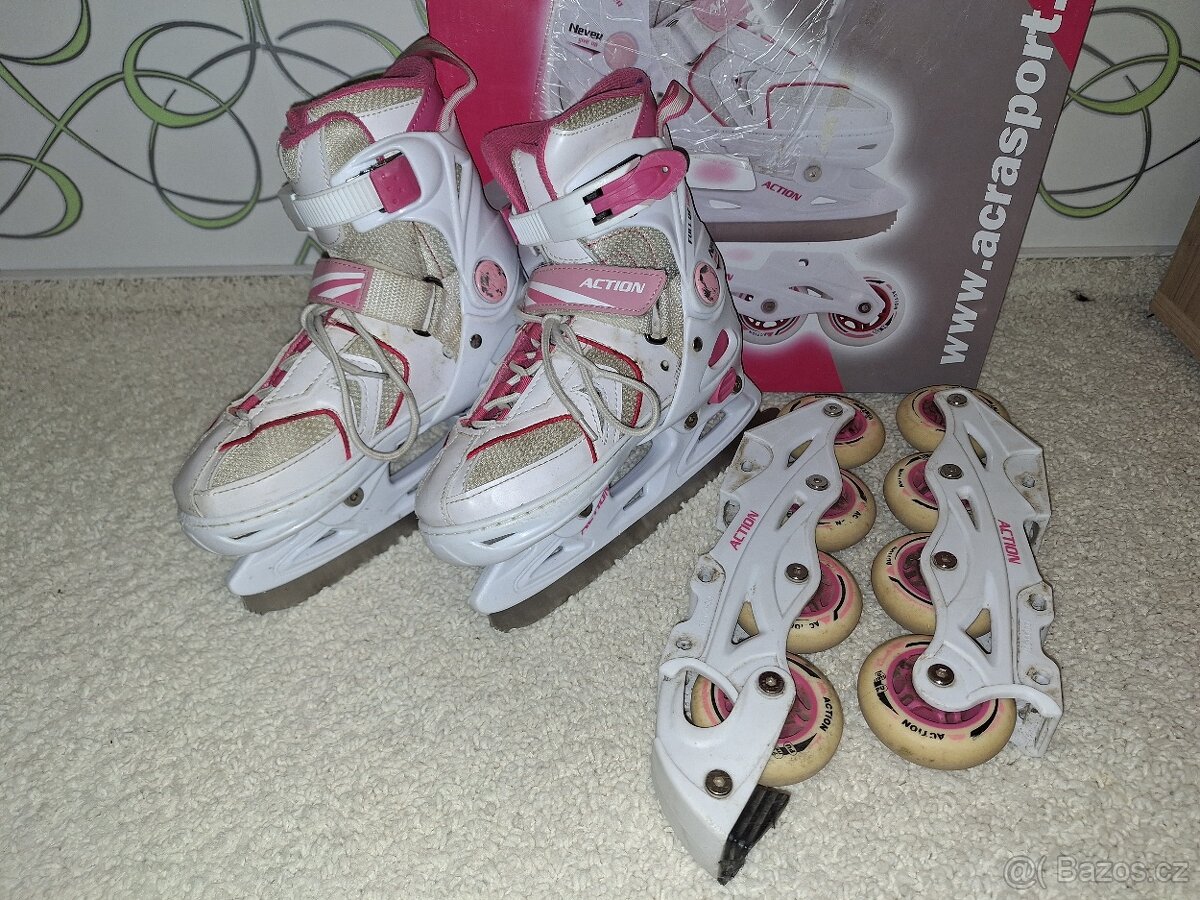 Brusle rostoucí 33-36 + kolečkové - 4