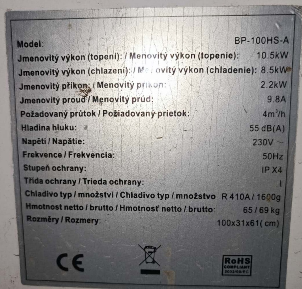 Tepelné čerpardlo bazénové. - 4