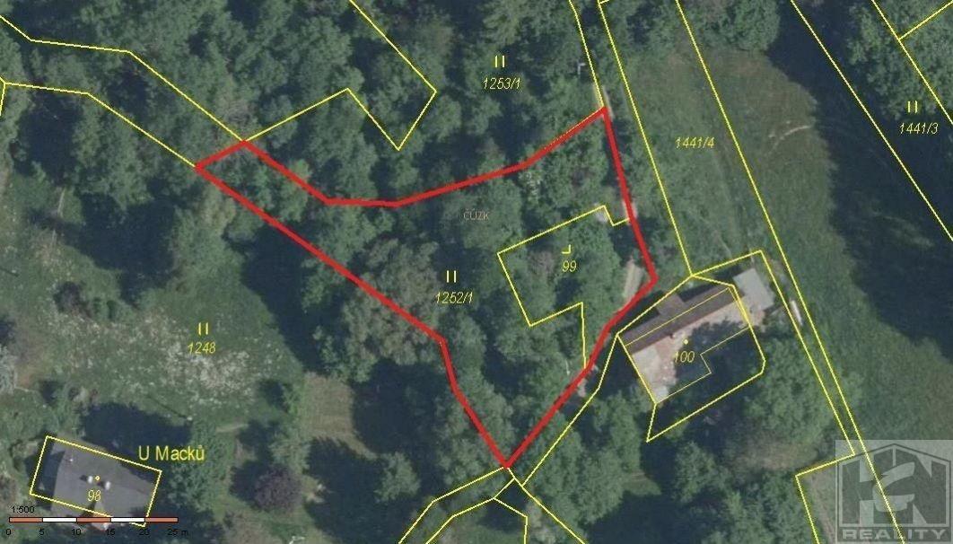 Prodej pozemku v obci Radčice u Železného Brodu 1417m2 - 4