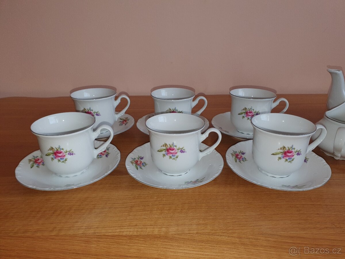 Čajová souprava motiv míšeňská růže Thun - 4