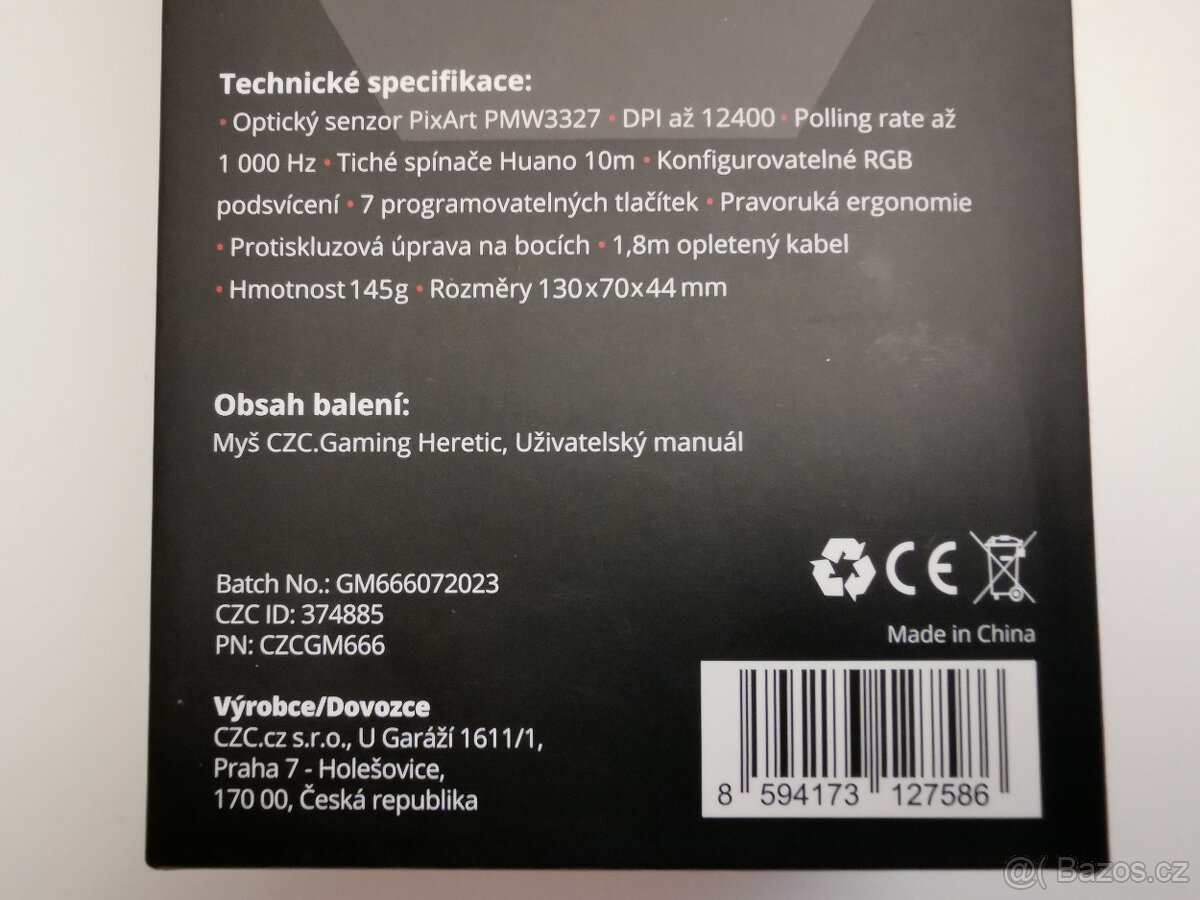 Nová, rozbalená herní myš CZC.Gaming Heretic, záruka - 4
