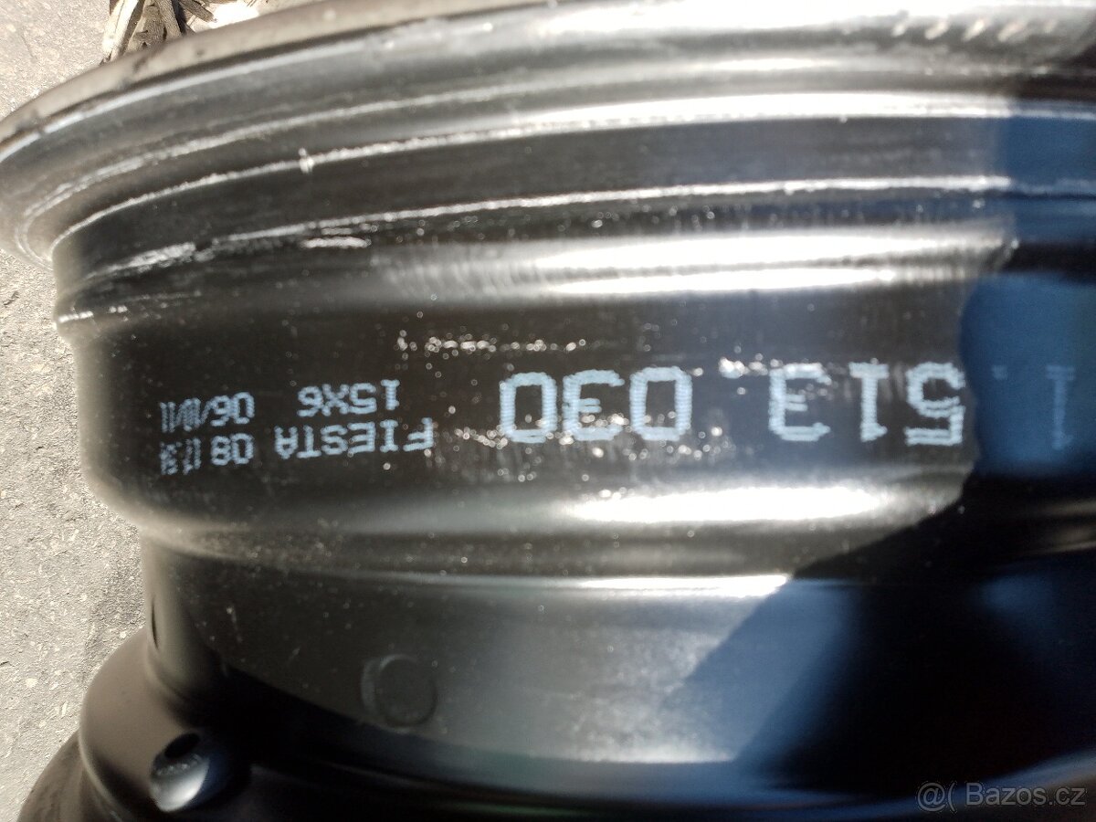 Ocelové disky 6x15 4x108 et 47,5 + originál poklice - 4