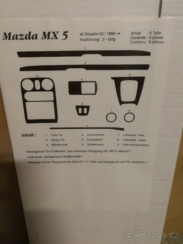 SAMOLEPÍCÍ DEKOR PALUBNÍ DESKY MX-5 - 4