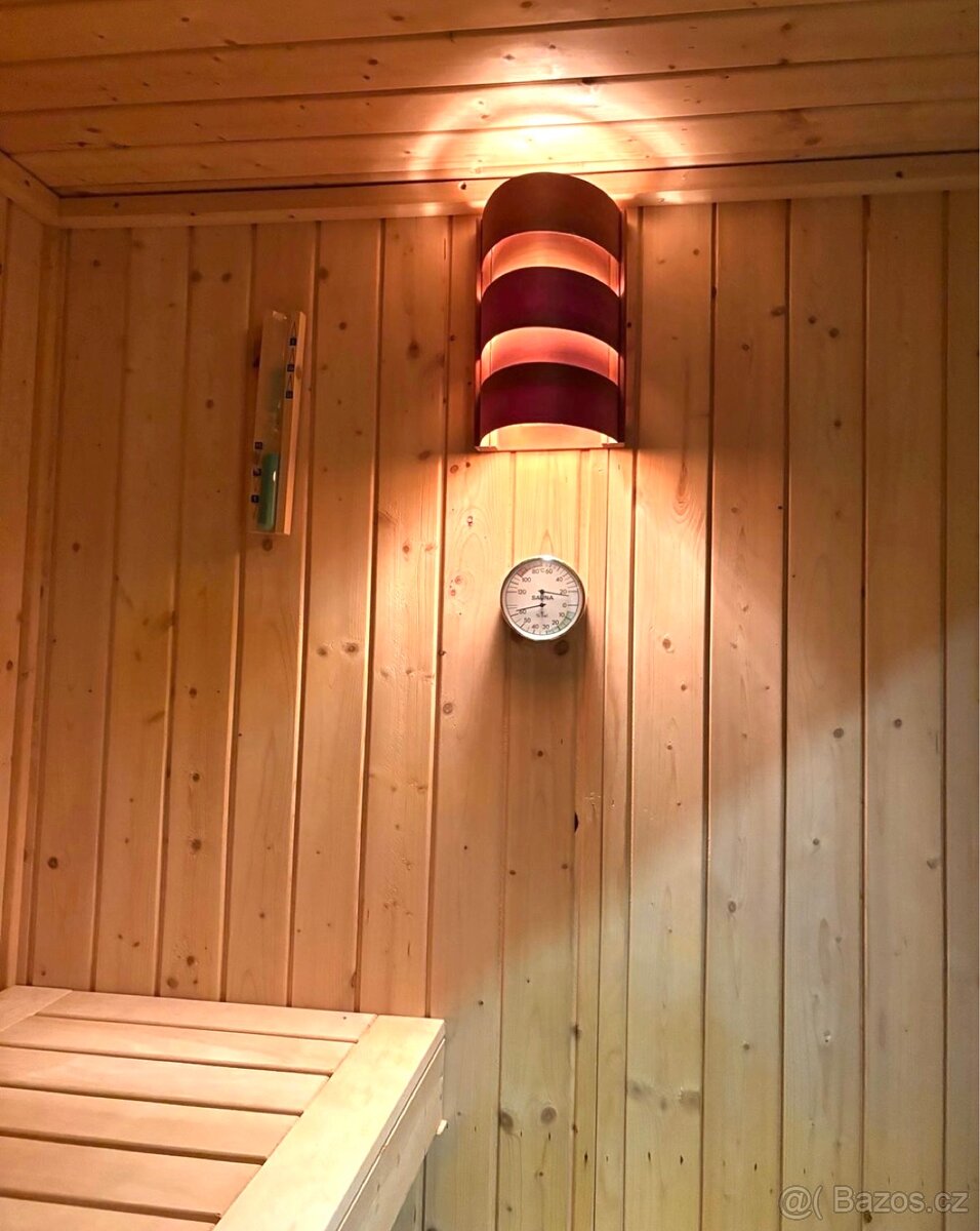 Finská sauna, jako nová — rozměry 1,90 × 1,75 × 2,00 m - 4