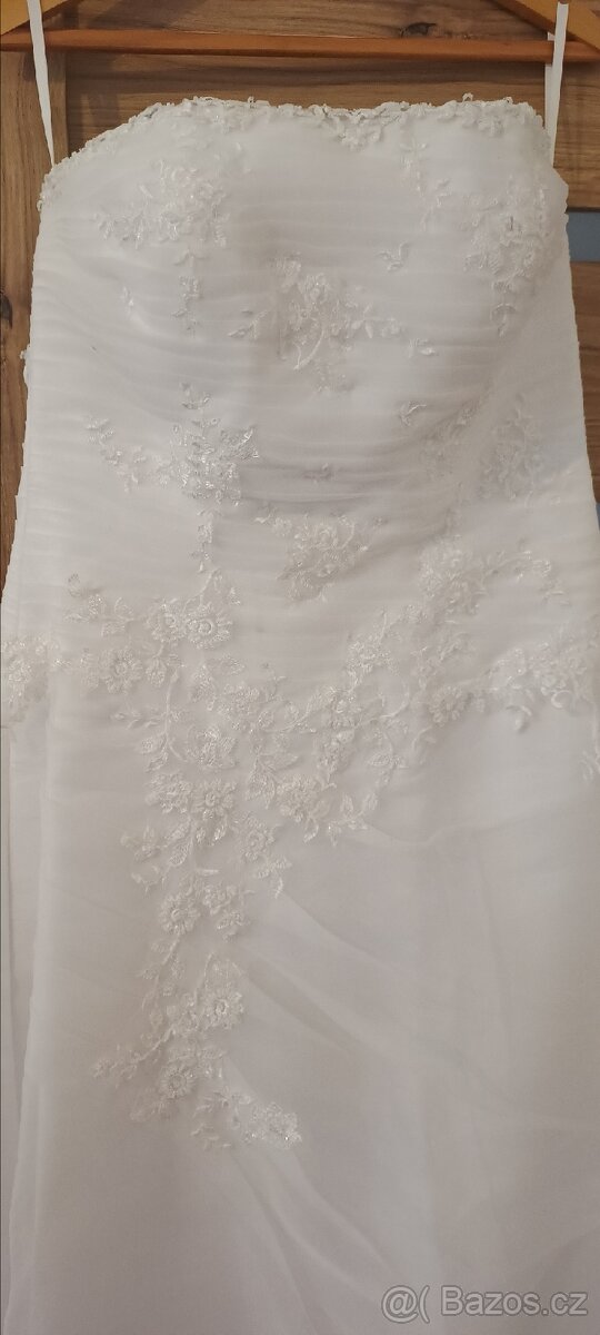 Svatební šaty bílé šněrovací velikost 46 - 4