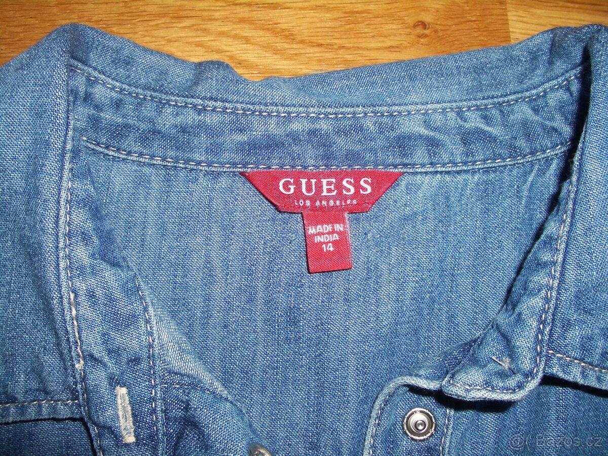 Dívčí džínové šaty zn.GUESS vel.158/164 TOP stav - 4