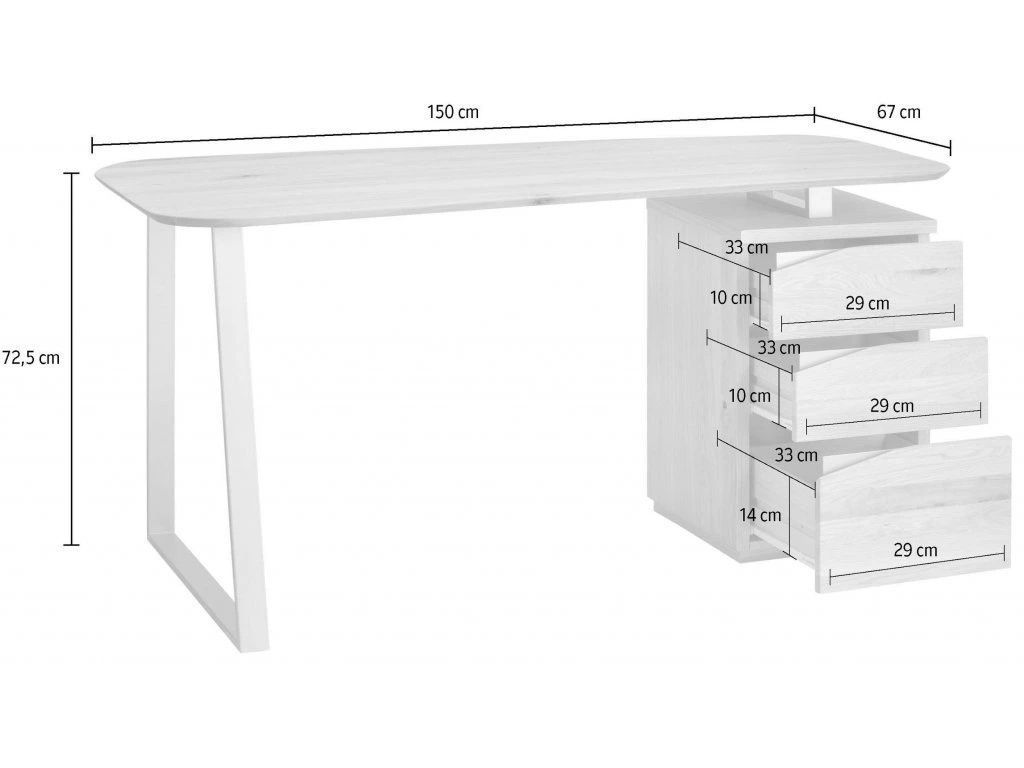 Pc počítačový stůl z masivu divoký dub masiv - 4