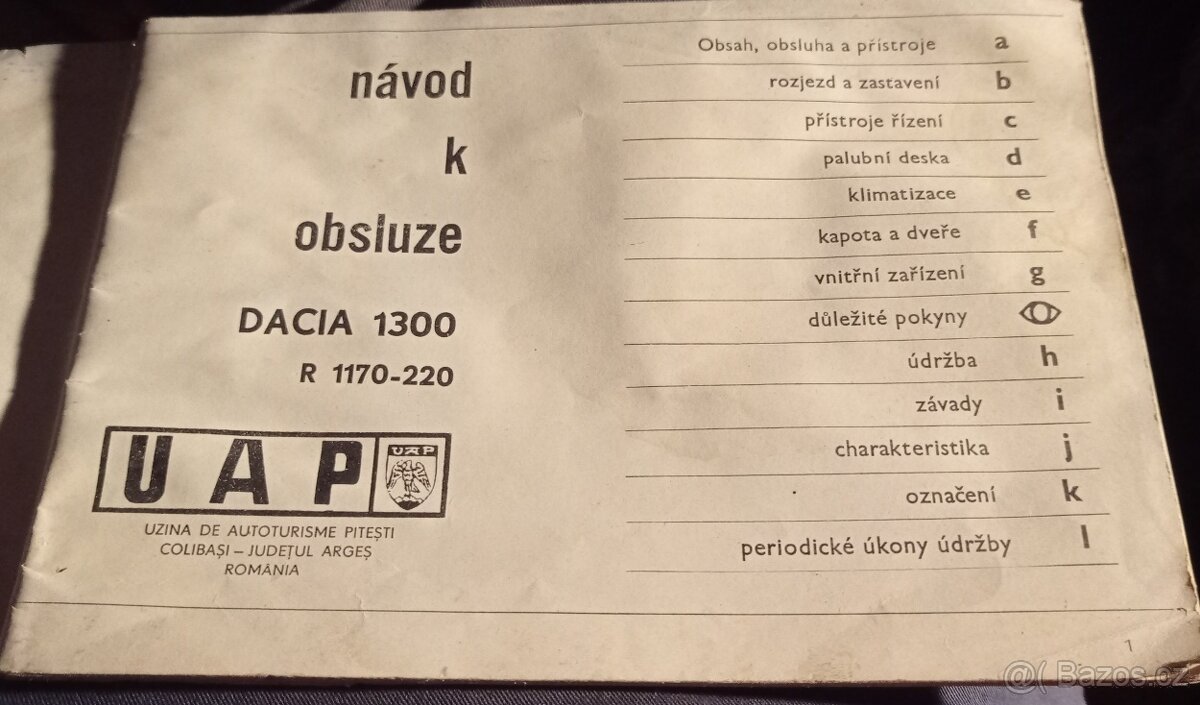 Návod k obsluze Dacia 1300 / Renault - 4