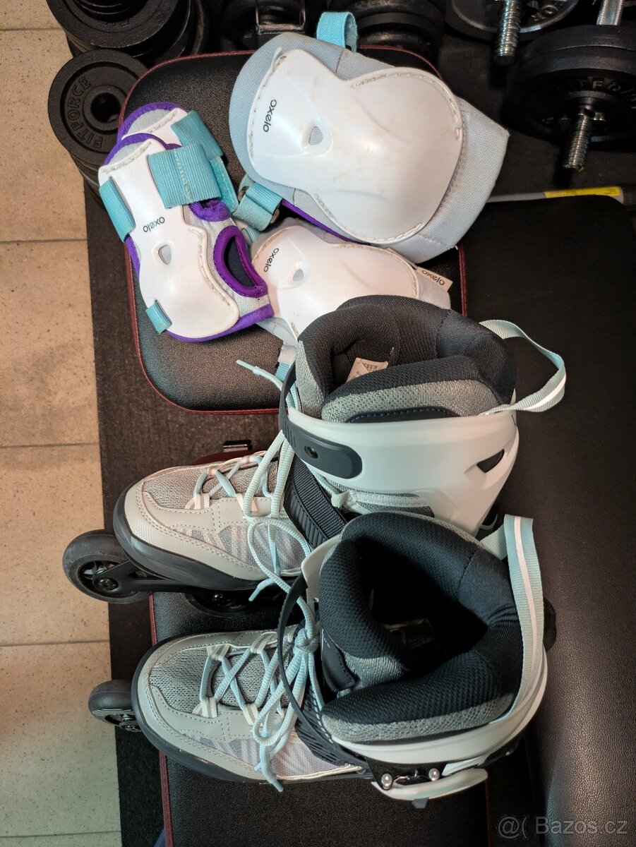 Inline brusle OXELO FIT 500 + helma+ taška+ chrániče - 4