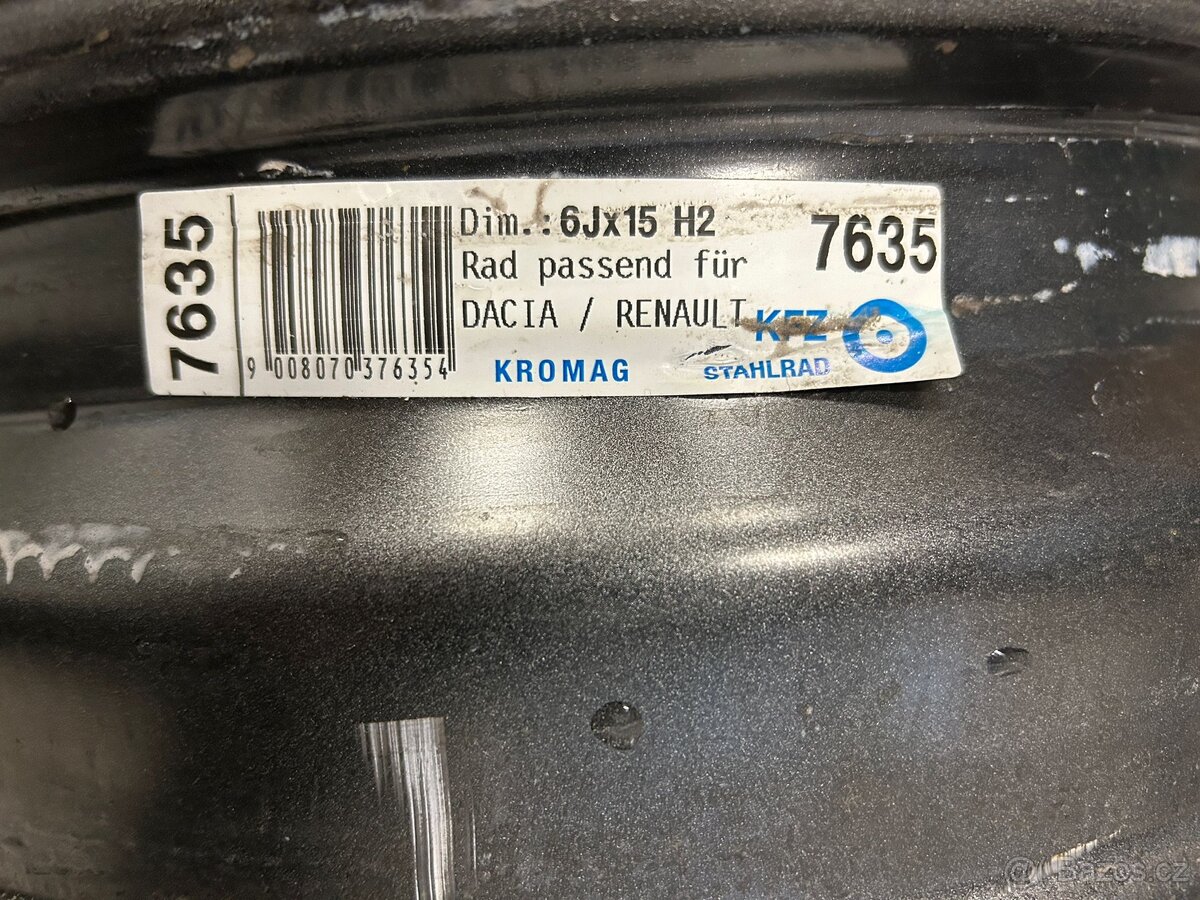 Ocelové disky 15” Dacia, Renault - 4